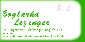 boglarka lezinger business card